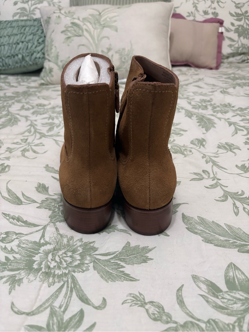 Cole Haan Chestnut Suede Pointed Toe Ankle Booties - Picture 3 of 6